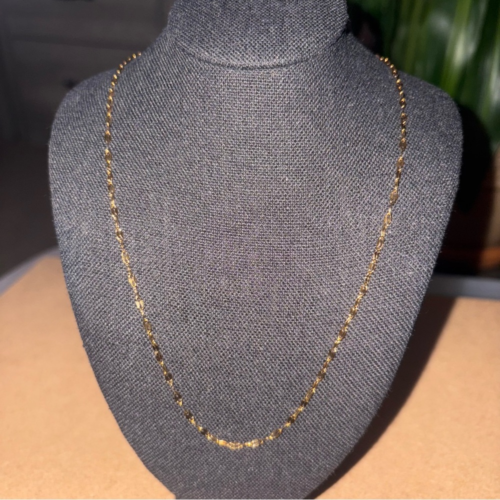 16” Gold Adjustable Figaro Chain Necklace | Stainless Steel
